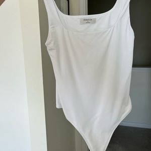 Babaton Aritzia White Contour Bodysuit